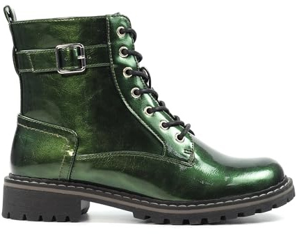 Lunar Parlour Green Patent Ankle Boot
