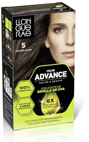Llongueras Color Advance Tinte Pelo Mujer Coloración Permanente 100% Cobertura Incluso En Canas Resistentes - Tono 5 Castaño Claro
