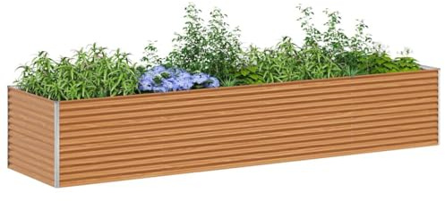 vidaXL Jardinière surélevée 390 x 100 x 68 cm Acier galvanisé, Jardin et Terrasse, Bac à Plantes Métallique, Lit Élevé Extérieur, Solutions pour Espaces Urbains, Design Durable