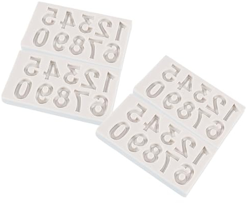 ARTSEWPLY Stampi in Silicone per Dolci da Forno Numeri 0-9 Set da 4 Pezzi Resistenti alle Alte Temperature Riutilizzabili per Decorazioni Fondente e Biscotti per Feste di Compleanno e