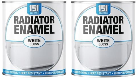 VARNOX, White Gloss Radiator Enamel Paint 300ml – Heat-Resistant, Hard-Wearing Metal Paint for Radiators, Pipes & Heaters – Durable High-Gloss Finish (2PCS)