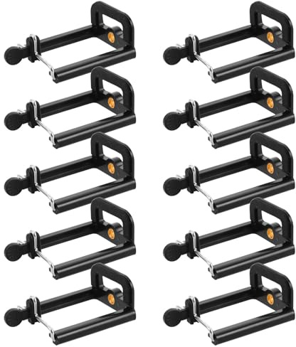 minkissy Lot de 10 Pinces en U pour Perche à Selfie, Supports Universels pour Téléphone Portable, Légers et Compacts, Accessoires Photo et Vidéo pour Voyages et Activités en Extérieur