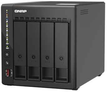 QNAP TS-453E-8G-US 4 Bay High-Performance Desktop NAS with Intel Celeron Quad-core Processor, 8 GB DDR4 RAM and Dual 2.5GbE (2.5G/1G/100M) Network Connectivity (Diskless)