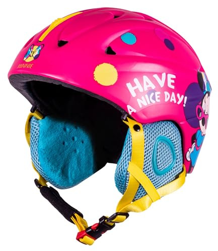 Casco de esquí Seguro, Snowboard para niñas, niño IN-Mold, con ventilación, Ajustable 55-58 cm (Minnie Mouse)