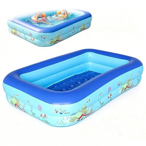 Piscina Hinchable - PVC Engrosado 150x105x35cm | Piscina Familiar Explotada | Piscinas De Agua Rectangulares Portátiles Al Aire Libre Patio Trasero para El Uso Ocio Jardín Partido