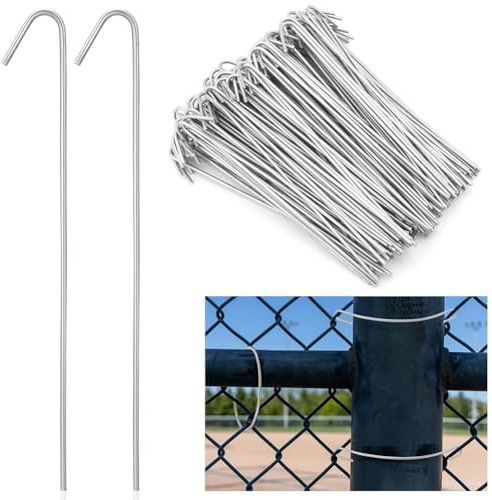 Jnchdghwa Hook for Chain Link Fence Wire Ties- 100 Pcs 6.5in for Chain Link Fence, Posts, Rails, Dog Kennel Repair