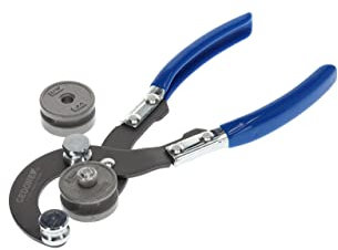 GEDORE Universal-Rohrbiegezange inkl. 2 Biegeformen, Rohrdurchmesser 4,75 - 10 mm, Glanzvernickelter Stahl/Kunststoff, Silber/Blau