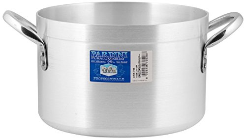 PARDINI Casseruola Alluminio albergo Alta 2 Manici 8 Pentole Cucina, Grigio, 32 cm