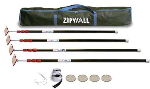 Zipwall ZP4 - Postal poste de 10 pies de postes de muelle para barreras de polvo, 4-pack