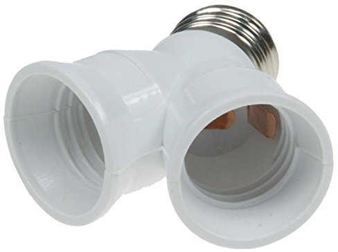 ChiliTec Lampenfassung 2-fach Sockeladapter Y-Adapter für E27 Lampen Schraubfassung Lampenadapter Mehrfach Gewinde Weiß