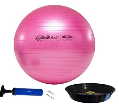 ATC Handels GmbH Pezzi Gymnastikball MAXAFE - Set - inkl. Ballschale + Pumpe 53cm Fuchsia