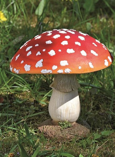 Fliegenpilz Deko Pilz Gartendeko Rot Getupft aus Kunststoff H ca 17 cm
