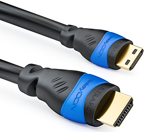 deleyCON 1,5m Mini HDMI Kabel HDMI 2.0/1.4a Kompatibel - ARC 3D 4K Ultra HD 1080p 2160p High Speed mit Ethernet - Schwarz