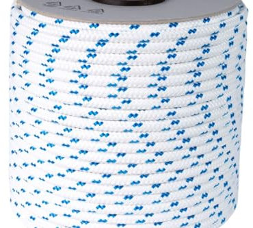 Corda Treccia mare Multiuso - Antica Corderia Marra - fai da te, garden, mm 10, 100 m, bianca con segnalino azzurro, stabilizzato ai raggi U.V. resistente a intemperie e agenti atmosferici.