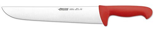 Arcos Serie 2900 - Caja 6 uds Cuchillo Carnicero - Hoja de Acero Inoxidable NITRUM de 300 mm - Mango inyectado en Polipropileno Color rojo (6 UDS)