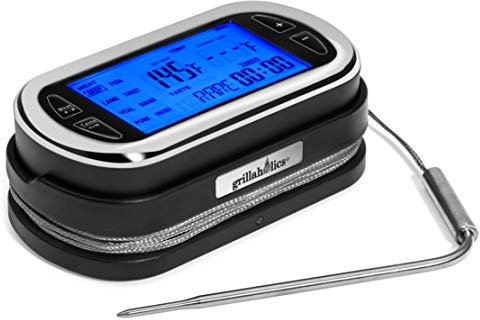 Grillaholics BBQ Grill Meat Thermometer - Remote Wireless Digital Meat Cooking Thermometer for Grilling, BBQ, Oven & Smokers - 200 Foot Range - Lifetime Manufacturers Warranty