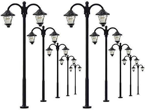 Evemodel 10 Stk. LED Parklaternen Lampen Beuchtung 60mm 1:87 Spur H0 Minigarten Puppenhaus Dekor DIYcraft