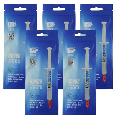 GD900 Thermal Paste 4Grams for Gamer Computer PSP/CPU/ Ps3/ps4/xbox360/one/pc Best Cost x Benefit (N.W. 4G GD900-BA4 5 Pieces)