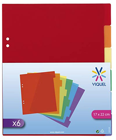 Viquel 6-Positionen-A5-Kunststoff-Trennblätter – Mehrfarbig