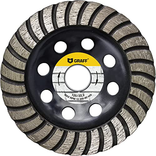 GRAFF Diamant Schleifscheibe 125 mm für Winkelschleifer - Diamant Schleiftopf für Stein, Beton, Fliesenkleber, Granit, Mauerwerk - Professional Turbo Schleifteller