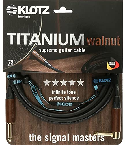 KLOTZ TITANIUM walnut - supreme gitarren kabel mit nussholz tüllen (3m)