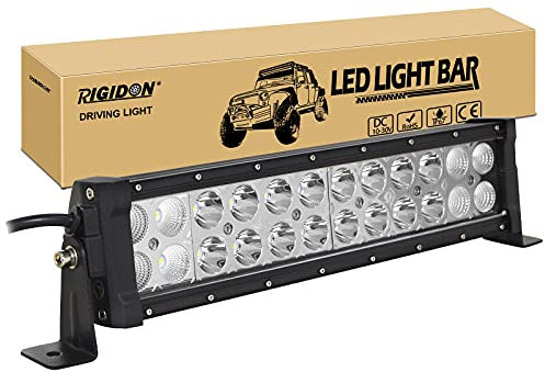RIGIDON 12 Zoll 30cm 72W Led lichtleiste kfz, 12V 24V Wasserdicht außen Offroad beleuchtung Led bar für Auto SUV, LKW 4x4, Fahrzeuge, 6000K led nebelscheinwerfer, spot strahler flutstrahler combo