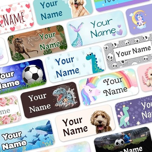 Stick on Clothes Labels, Kids Name Label Stickers, Clothing Name Tags, Waterproof & Dishwasher Safe, School Uniform, Care Homes & Nurseries (30)