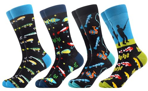 WeciBor Herren Socken aus gekämmter Baumwolle lustigen Motiven | 80 % Baumwolle Mehrfachpack, lustige Socken für den Alltag, originelles Geschenk, vielseitig einsetzbar, Weihnachtsdekoration