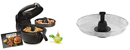 Tefal YV9708 ActiFry Genius XL 2 in 1 Heißluftfritteuse | 1500 Watt | Fassungsvermögen: 1,7 kg | 9 automatische Programme | 2 in 1 Technologie | Schwarz & XA7012 ActiFry Garkorb Zubehör
