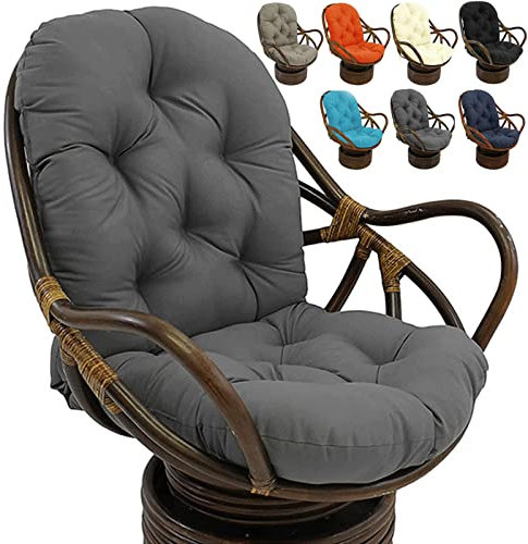 GJXJY Drehbares Schaukelstuhl Sitzkissen, Hängestuhl Sitzauflage 100% Polyester Schaukelkissen, Dicke Gartenstuhlauflage Ersatzpolster Papasan & Rückenkissen Outdoor Polsterauflage 120x60 cm