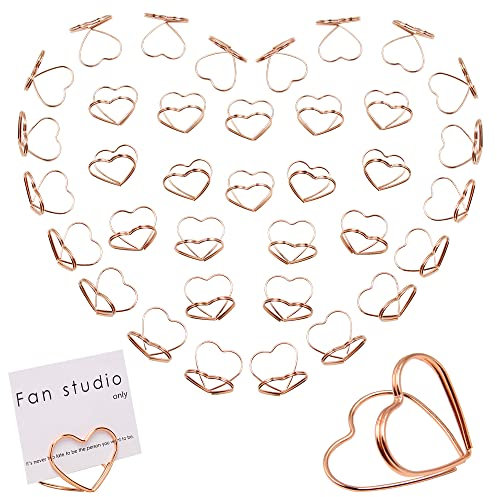 Sixfolo 36 Stück Mini Tischkartenhalter Herzform Fotohalter Platzkartenhalter Metall Tischkartenhalter Rosegold Tischnummernhalter für Hochzeit Geburtstag Party Büro Restaurants