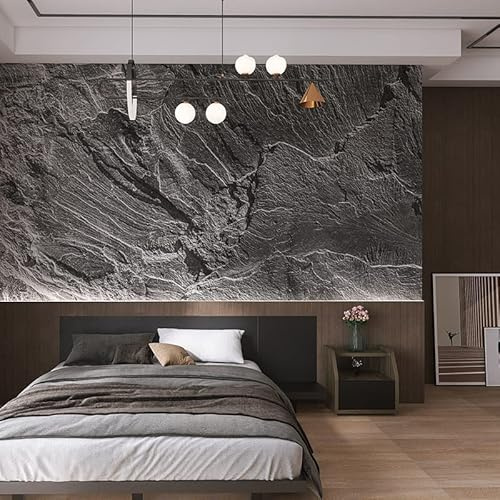 3d 3D panel de roca en relieve revestimiento de la pared de la TV de estilo industrial de fondo de p Decoración Fotomural Dormitorio Sala de estar Pared Pintado Papel tapiz no tejido-430cm×300cm