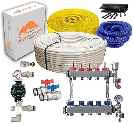 Underfloor Heating Solid Floor or Screed Floor Kit - 100m2 (5 Port)