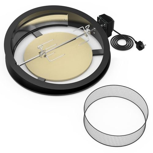 onlyfire Muti-functional BBQ Rotisserie Kit with Pizza Oven Kit for Weber 57 cm Kettle Charcoal Grill, Charcoal Basket Ring Included