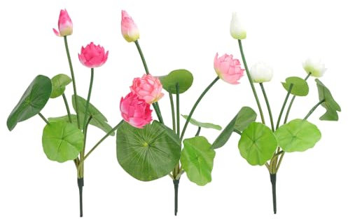 Ipetboom 3st Aquarium Lotus Dekoration Aquariensilikon Künstliche Blumen Lebende Koralle Blumendekor Dekorationen Für Aquarien Lotus Simulieren Ikebana-vasen PVC-Kunststoff Panzer Zubehör
