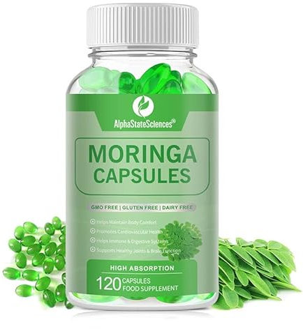 AlphaStateSciences Mighty Organic Moringa: Immune Boosting Capsules with Turmeric & Pepper - 120 Softgels (2 Month Supply)