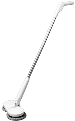 Fockety Trapeador eléctrico inalámbrico, trapeador Giratorio eléctrico Recargable para Madera Dura, Azulejos, mármol, Limpiador de Pisos autopropulsado Ultra silencioso con Tubo Ajustable