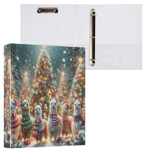 Merry Christmas Lamas in Snow 3-Ringbuch, 3,8 cm, Krankenschwester-Schulordner