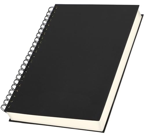 Yarotm Notizbuch A4 Gepunktet - 1 PC Spiralblock Notebook 21x28.5cm - 100GSM Papier Dotted 5mm Notizblock A4-120 Blatt Spiralbindung Notizheft A4 - Schwarz Reisetagebuch Hardcover