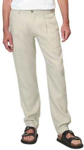 Marc O'Polo Herren Leinenhose mit elastischem Bund lang, Beige (Gray Silk), W34/L32