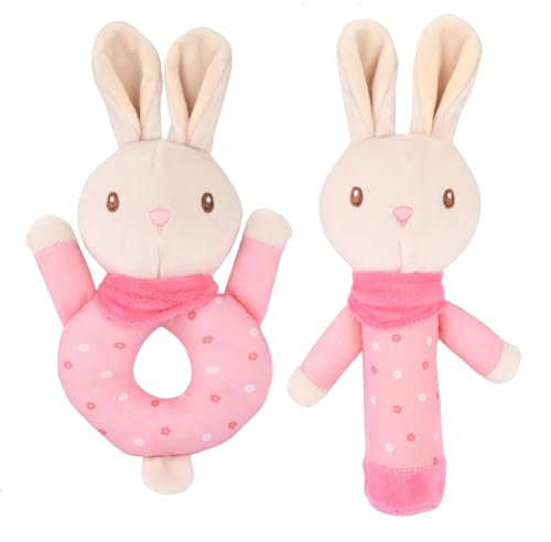 Huamengyuan Babyspielzeug Lernspielzeug baby spielzeug Babyrassel Gehäkelte Holz Häkeln Tiere Greifling Baby Holz Rassel Baby Handmade Rassel für Neugeborenes Geschenk Junge Mädchen Geschenk zur Gebur