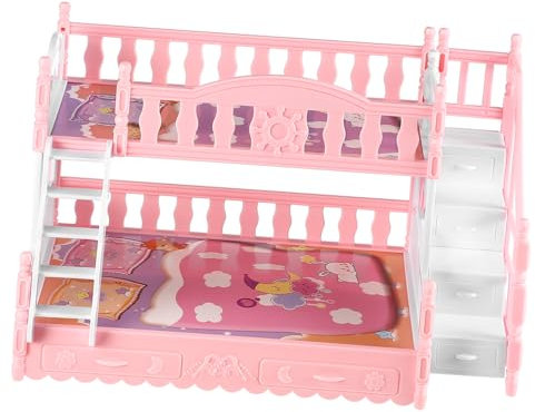 ifundom stockbett bunk Bed Puppenhausdekoration Puppenhausmöbel puppenhauszubehör Puppenhaus-Hochbett Mini- -Puppenbett Etagenbett für Puppenschlafzimmer Puppenhaus- Plastik