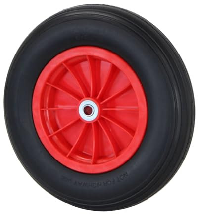 Oypla 14 3.50-8 Plastic Rim Wheelbarrow Replacement Puncture Proof PU Tyre Wheel