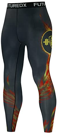 Kompressions-Leggings für Herren, atmungsaktiv, leicht, elastische Taille, Sportstrumpfhose, Baselayer, Hose, Hose für Training, Fitnessstudio, Laufen, Radfahren, Laufen, Joggen, Fitness, grau, L