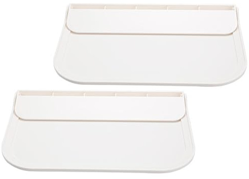 STOBAZA Étagère Murale Pliable en PP Blanc, 2pcs Rebords Petits pour Salle de Bain et Hôtels, Rangement sans Perçage Facile à Installer
