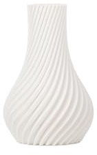 NATUMO Design 3D Vase Kunststoff „Pirum“– bruchsichere Blumenvase modern, Deko Vase mit skulpturaler Form (Weiß, 12 cm)