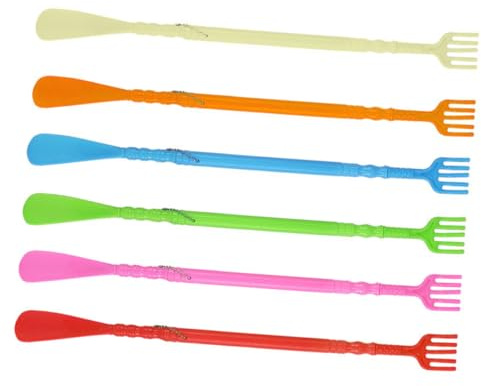 Didiseaon 6 piezas Calzadores de Zapato Multifuncionales con Masajeador Doble Extremo para Facilitar Calzado y Rascador de Espalda Ergonómico Plástico Resistente