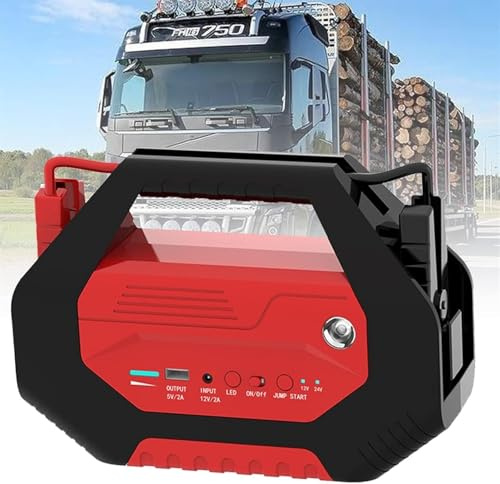 Démarreur de Batterie 12 V/24 V | Booster de Batterie Ultra-sécurisé pour camions et fourgonnettes | Fonctionne par Tous Les Temps (-20 °C à 85 °C) | Lampe Torche LED et Charge Rapide