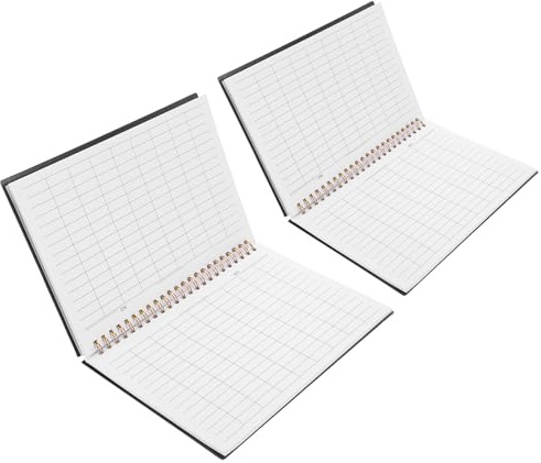 UKCOCO Libro Mastro da 2 Pezzi 60 Fogli di Carta Quadrettata e Due Righe di Intestazione per Gestione Finanziaria e Contabilità Piccole Imprese