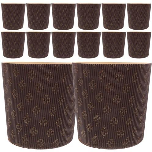 ULTECHNOVO 25 Capacillos de Papel para Hornear Pasteles Panettone 4 Pulgadas, Resistentes Grasa, para Muffins y Cupcakes, Color Café, Molde Desechable para Repostería, Adecuado para Fiestas
